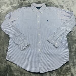 Ralph Lauren Polo Classic‎ Fit Shirt Men’s 2XL White/Blue Striped Button Down